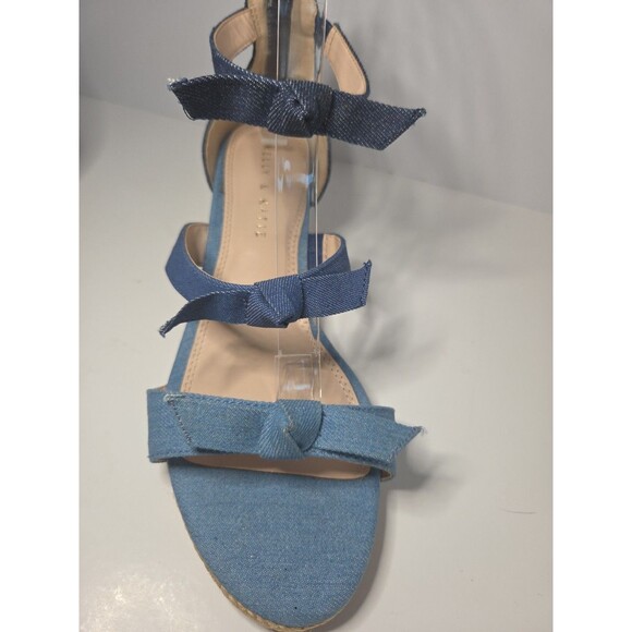 Kelly & Katie Cheribeth, Denim W Bows, Espadrilles Wedge, Zipper Detail 8.5 NWOT - Picture 7 of 11